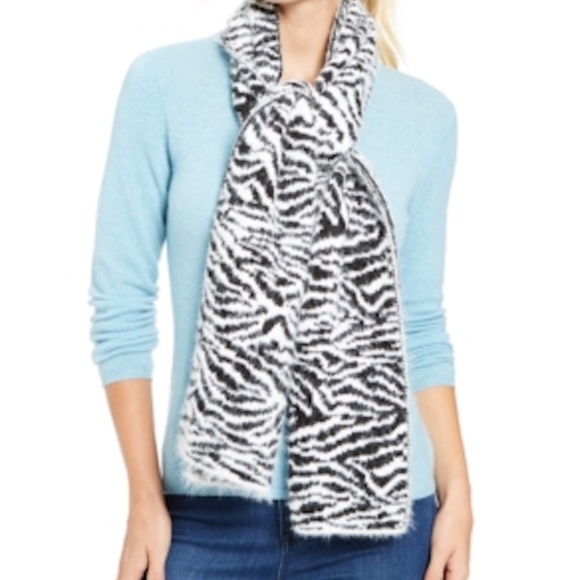 DKNY Fuzzy Animal Print Beanie Hat and Scarf Set - Picture 2 of 15